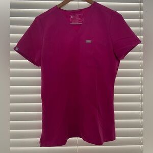 Figs Catarina Scrub Top, Raspberry